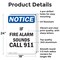 Signmission If Fire Alarm Sounds Call 911 OSHA Notice Sign, Aluminum, 18in W x 24in L, 2PK OS-2PACK-NS-A-1824-V-13602 - alternate 4